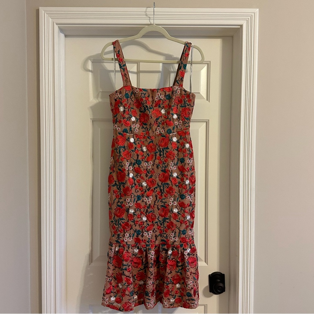 Lovers + Friends Under The Stars Midi in Dark Nude Dress